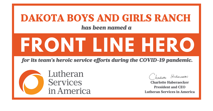 Lutheran Services in America Presents Front Line Heroes Award to Dakota Boys and Girls Ranch